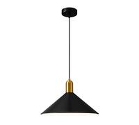 LYMSXAZOU Retro Barn Pendant Ceiling Light Industrial Vintage Hanging Lights E27 Modern Macaron Metal Lampshades Chandelier for Living Dining Room Bedroom Kitchen Cafe Loft (Black)