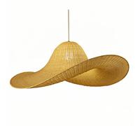 LYMSXAZOU Rustic Hanging Lighting for Restaurant Hand-Woven Bamboo Rattan Chandelier Light Fixture Chinese Style Entryway Pendant Lamp Kitchen Island Farmhouse Tea Room Passageway