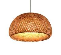 LYMSXAZOU Semicircle Rattan Chandelier Nordic Woven Light Fixture Rustic E26 E27 Base Pendant Lantern Wicker Natural Ceiling For Kitchen Island Dining Living Room