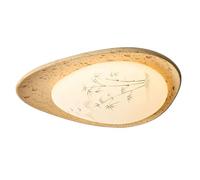 LYMSXAZOU Travertine Ceiling Light, Elegant Hand Drawn Pattern PE Shade Hallway Stone Light Dimmable French Cream Style Flush Mount Lamp Home Close to for Porch Bedroom Foyer Cafe