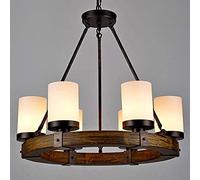 LYMSXAZOU Vintage Retro 6-Lights Hanging Lamp Nostalgia Round Chandelier Nordic Villa Large American Style Simple For Living Room Interesting