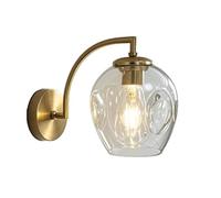 LYMSXAZOU Vintage Wall Lights Indoor Creative Sconce Lighting Fixtures Glass Shade E27 Base Nordic Bedside Lamps for Bedroom Living Room Dining Rooms Study Loft (Blue)