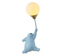 LYMSXAZOU Wall Lamp Cute Bear Shape Resin Base Art Deco Sconce Lights Indoor 3D Moon Acrylic Shade Creative Light for Bedroom Corridor Living Room (Blue,Right Hand)