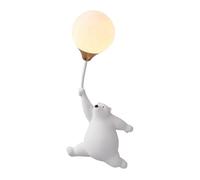LYMSXAZOU Wall Lamp Cute Bear Shape Resin Base Art Deco Sconce Lights Indoor 3D Moon Acrylic Shade Creative Light for Bedroom Corridor Living Room (Blue,Right Hand)