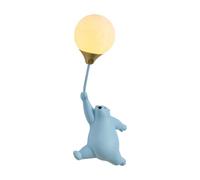 LYMSXAZOU Wall Lamp Cute Bear Shape Resin Base Art Deco Sconce Lights Indoor 3D Moon Acrylic Shade Creative Light for Bedroom Corridor Living Room (Blue,Right Hand)