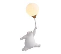 LYMSXAZOU Wall Lamp Cute Bear Shape Resin Base Art Deco Sconce Lights Indoor 3D Moon Acrylic Shade Creative Light for Bedroom Corridor Living Room (Blue,Right Hand)