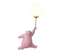 LYMSXAZOU Wall Lamp Cute Bear Shape Resin Base Art Deco Sconce Lights Indoor 3D Moon Acrylic Shade Creative Light for Bedroom Corridor Living Room (Blue,Right Hand)