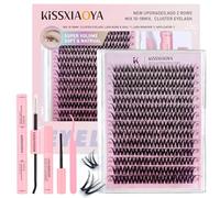 LYMYBETY 154Pcs Individual Eyelashes Kit D Curl 10-18mm Lash Clusters with Lash Bond & Seal & Remover &Tweezers DIY Eyelash Extensions for DIY at Home(HY-1 KIT, 10-18mm)