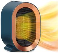 LYMYBETY Portable Electric Heaters, 1200W Ceramic Plug in Fan Heater, with 2 Heat Modes & Overheating & Tip-Over Protection, Energy Saving, Small Smart Space Heaters for Bedroom, Living Room (Blue)