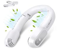 LYMYBETY Portable Neck Fan, Rechargeable Hanging Neck Fan, Bladeless Hands Free Fan with 3 Speeds, 4000mAh Battery Operated, for Men Women Kids Home Office Travel Outdoo (White 4000mAh)