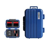 LYNCA Memory Card Case Holder, Memory Card Hard Protector Case Professional Water-Resistant Anti-Shock Compact Camera Card Hard Storage Box for 8 SD Cards 4 CF Cards 12 Micro SD/TF Cards (Blue)