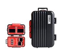 LYNCA Memory Card Case Holder, Memory Card Hard Protector Case Professional Water-Resistant Anti-Shock Compact Camera Card Hard Storage Box for 8 SD Cards 4 CF Cards 12 Micro SD/TF Cards (Black)