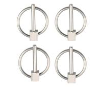 Lynch Pin,4PCS Diameter 3mm,4mm,5mm,6mm,8mm,10mm Stainless Steel Round Safety Pins Trailer Lock Pin Retaining Pins Lynch Pin Fasteners For Trailers,Tractors,Trolley,Mowers(3x25mm)