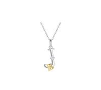 LynChoe LAB Grown Diamond Silver Initial Necklace for Women A-Z Letter Cute Panda Pendant Necklace Jewellery Gifts, 18 inches, Silver, Lab Grown Diamond