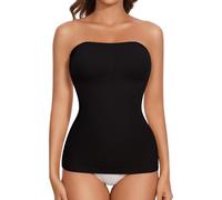 Lynclare Shapewear Tank Tops for Women Tummy Control Seamless Compression Camisole Long Length Tube Top, Black, M