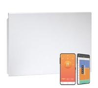 Lyndo WiFi Electric Panel Heater/Convector Radiator, Wall Mounted, Splash Proof, With Timer, Thermostat, Voice Control, Modern (White, 1250W)
