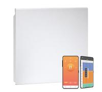 Lyndo WiFi Electric Panel Heater/Convector Radiator, Wall Mounted, Splash Proof, With Timer, Thermostat, Voice Control, Modern (White, 750W)