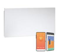 Lyndo WiFi Electric Panel Heater/Convector Radiator, Wall Mounted, Splash Proof, With Timer, Thermostat, Voice Control, Modern (White, 2000W)