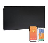 Lyndo WiFi Electric Panel Heater/Convector Radiatot, Wall Mounted, Splash Proof, With Timer, Thermostat, Voice Control, Modern (Black, 2000W)