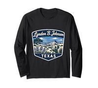 Lyndon B Johnson Texas Vintage Landscape Bluebonnet Cactus Long Sleeve T-Shirt