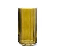 Lyngby 200571 Porcelain Glass Vase in Olive Green Mouth-Blown Dimensions: 10.5 cm x 10.5 cm x 20.5 cm
