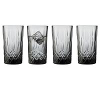 Lyngby Glas Sorrento Highball Glass 38 cl 4 Pieces Smoked Grey