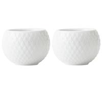 Lyngby Porcelæn Block Candle Holder Diameter 14.5 cm Rhombe Decorative Classic White