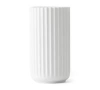 Lyngby Vase H15.5 cm White A Handmade Porcelain Scandinavian Style with Grooves as a Decorative Vase for Bouquets, Branches or as a Decorative Piece