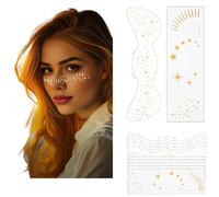 LynixTrade 10PCS Glitter Freckles Face Tattoo, Gold Face Sparkle Faux Freckles Makeup Patches for Women and Kids, Cute Waterproof Glow Up Sparkle Temporary Tattoo, Festival Trinkets Accessories