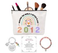 LynixTrade 13th Birthday Gifts for Girls with Make Up Cosmetic Bag Bracelet Keyrings Badge, 13 Year Old Gifts for Girls, Rainbow Make Up Cosmetic Bag Cute Stuff