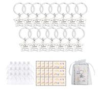 LynixTrade 15 Set Gifts for Students from Teachers, Star Stainless Steel Keyrings Bulk with Greeting Card and Organza Bags, End of Year/Term Class Gifts for Children, 2025 School Leavers Gifts