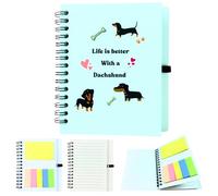 LynixTrade 170 Sheet Dachshund Gifts Spiral Sticky Notes Set Life is Better with a Dachshund Multicolor Adhesive Sticky Notes with Lined Note Paper Set Back to School Gifts for Student and Teacher