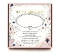 LynixTrade 18th 21st Birthday Gifts for Girls, Birthday Adjustable Bracelet with Card Present for 18 21 Year Old Girls, Gifts Ideas for Daughter Sisters Friends Granddaughter (21st)