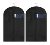 LynixTrade 2 Pcs Suit Bags for Men, Long Dress Bags Covers, Garment Bags with Clear Window Silver Zipper, Dust-Proof Clothes Covers for Home Storage for Coat, Jacket, Clothes 23.6 X 47.2 Inch