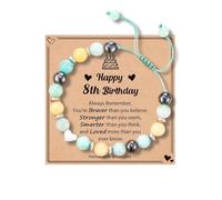 LynixTrade Birthday Gifts for 8 Year Old Girls Natural Stone Bracelets Best Gifts for 8 Year Old Girls Sweet Birthday Bracelets for Daughter Granddaughter BFF Sister Niece