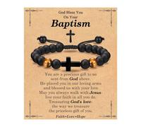 LynixTrade Cross Bracelet Gifts for Boys Confirmation Christening Baptism Gift for Boys Son Brother Grandson Nephew Religious Jewellery Present