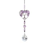 LynixTrade Crystal Suncatcher Tree of Life - Sun Catchers for Windows and Garden, Hanging Crystals Suncatcher for Garden Decor, Elegant Purple Sun Catcher Crystals Ornament