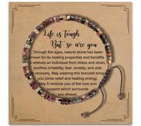 LynixTrade Healing Bracelets for Women, Natural Stone Anxiety Bracelet for Women with Message Card Inspirational Gifts for Female Friends, Unique Healing Gifts, Get Well Soon Present for Her
