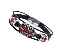 LynixTrade Retro Faux Leather Guitar Bracelet Rock Music Punk Men Women Red Guitar Bracelet Hand-woven, Music Enthusiast Gift