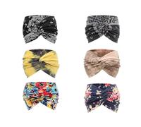 LynixTrade Wide Headbands for Women's Hair Head Bands Adult Women Elastic Head Bands Soft Ladies Boho Fashion Bandanas Knot Twisted Knot Hair Accessories Elastic Fashion Yoga Headband (6pcs, One size)
