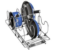 Lynk Professional® Pot and Pan Organizer for Cabinet - Pull Out Pan Organizer Rack - Slide Out Pans and Pots Lid Holder - Under Cabinet Kitchen Organization and Storage - 11" Wide x 21" Deep - Chrome