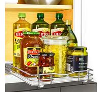 Lynk Professional® Pull Out Spice Rack Organizer for Cabinet - 10-1/4 inch Wide - Slide Out Rack - Lifetime Limited Warranty - Sliding Spice Organizer Shelf - Chrome