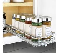 LYNK PROFESSIONAL® Pull Out Spice Rack Organizer for Cabinet - Lifetime Limited Warranty - Slide Out Rack - 4-1/4 inch Wide Sliding Spice Organizer Shelf - Chrome