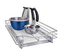 Lynk Professional Pull Out Under Cabinet Sliding Shelf, Metal, Chrome, 14" W x 21" D