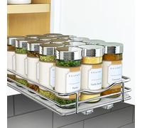 LYNK PROFESSIONAL® Slide Out Spice Rack Pull Out Cabinet Organizer 6-1/4 inch Wide, Chrome