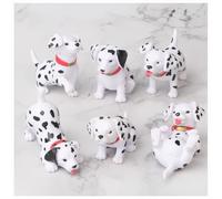 Mini Dog Figurines,6 Pcs Miniature Dalmatian Figures Fairy Garden Dollhouse Miniature for Cake Cupcake Toppers Fairy Garden Miniature Moss Landscape DIY Terrarium Crafts Ornament Office Home Decor