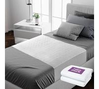 Lynmark® 2x Waterproof Bed Protector with Tuck-In Flaps - Washable Bedwetting & Incontinence Sheets Absorb Up to 2L - Leak-Proof OEKO-Tex Certified Cotton Mattress Pad for Double Beds - 135x85cm White