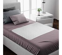 Lynmark® Washable Bed Protector/Pad Without Tucks- Single Size Bed, OekoTex Certified Non-slip Mattress Protector for Incontinence & Bedwetting, Waterproof mat, Absorbs up to 8 Cups, 90x85 cm White