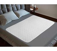 Lynmark® Washable Incontinence Bed Pads Without Tucks - Non-Slip Bedwetting Mattress Protector Absorbs Up to 2L - Leak-Proof OEKO-Tex Certified Cotton Waterproof Cover for Double Beds- 135x85cm, White