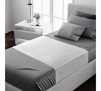 Lynmark® Waterproof Bed Protector with Tuck-In Flaps - Washable Bedwetting & Incontinence Sheets Absorb Up to 2L - Leak-Proof OEKO-Tex Certified Cotton Mattress Pad for Single Bed - 90x85cm, White